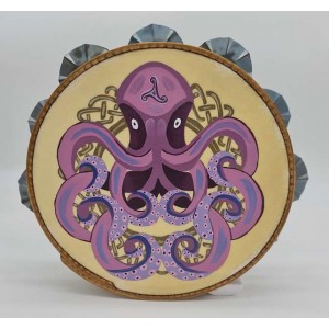 Pandereta ilustrada a mano Pulpo