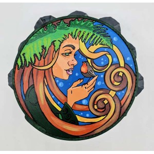 Pandeireta ilustrada a man Fada de Reira
