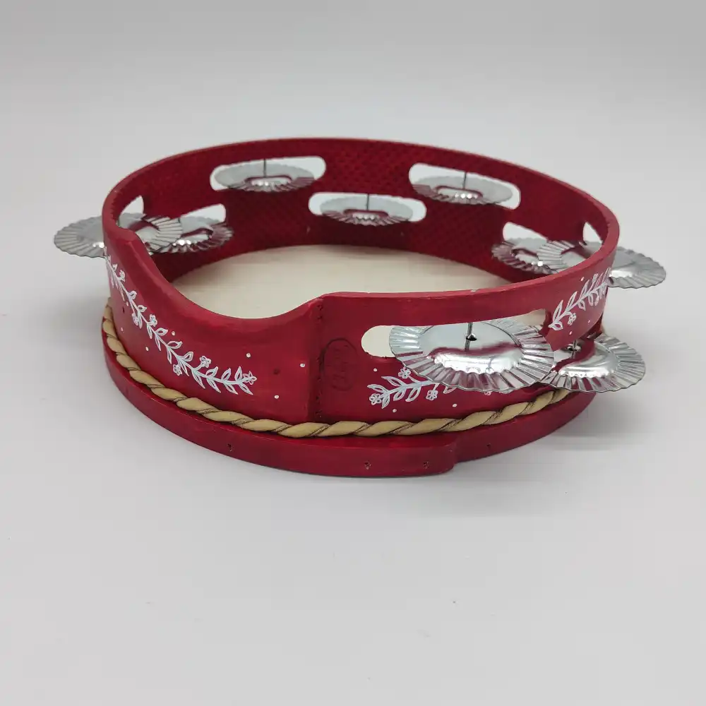 decorada a mano chapa rizada roja
